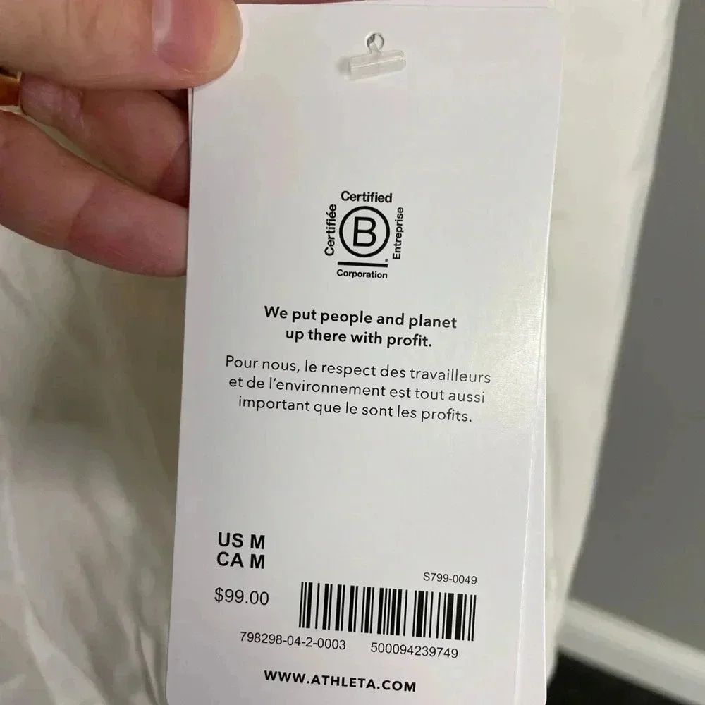 Athleta NWT Women's Calm Cool Slip Dress Ivory Off White Size Medium Retail $119